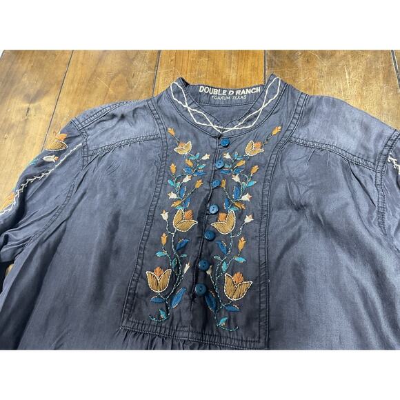 Double D Ranch Carrizo Canyon Western Denim Embroidered Tunic Size Medium NWT - Picture 5 of 14